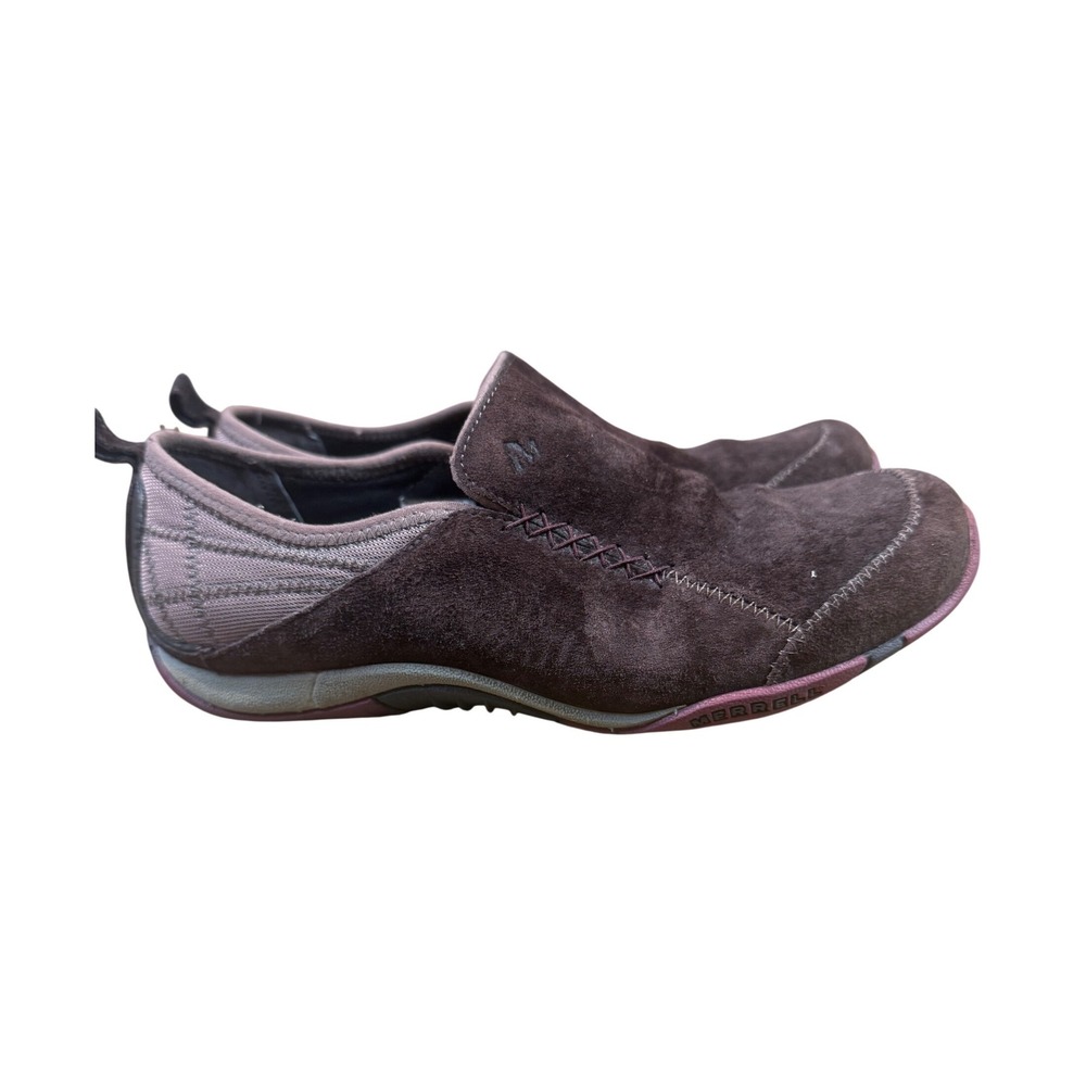 Merrell Bisect Coffee Bean Suede Loafers Slip On Brown Size‎ 7 Comfort Shoes